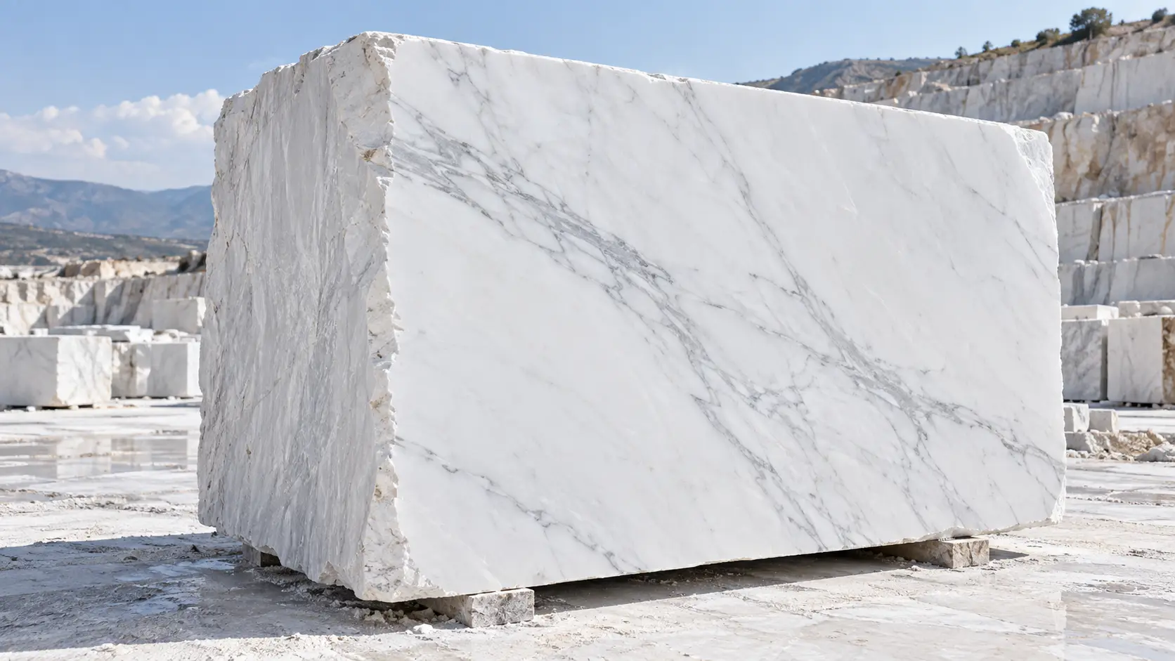 Afyon white marble block from Turkey